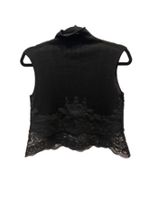 Ermanno Scervino Black lace patchwork knitted top